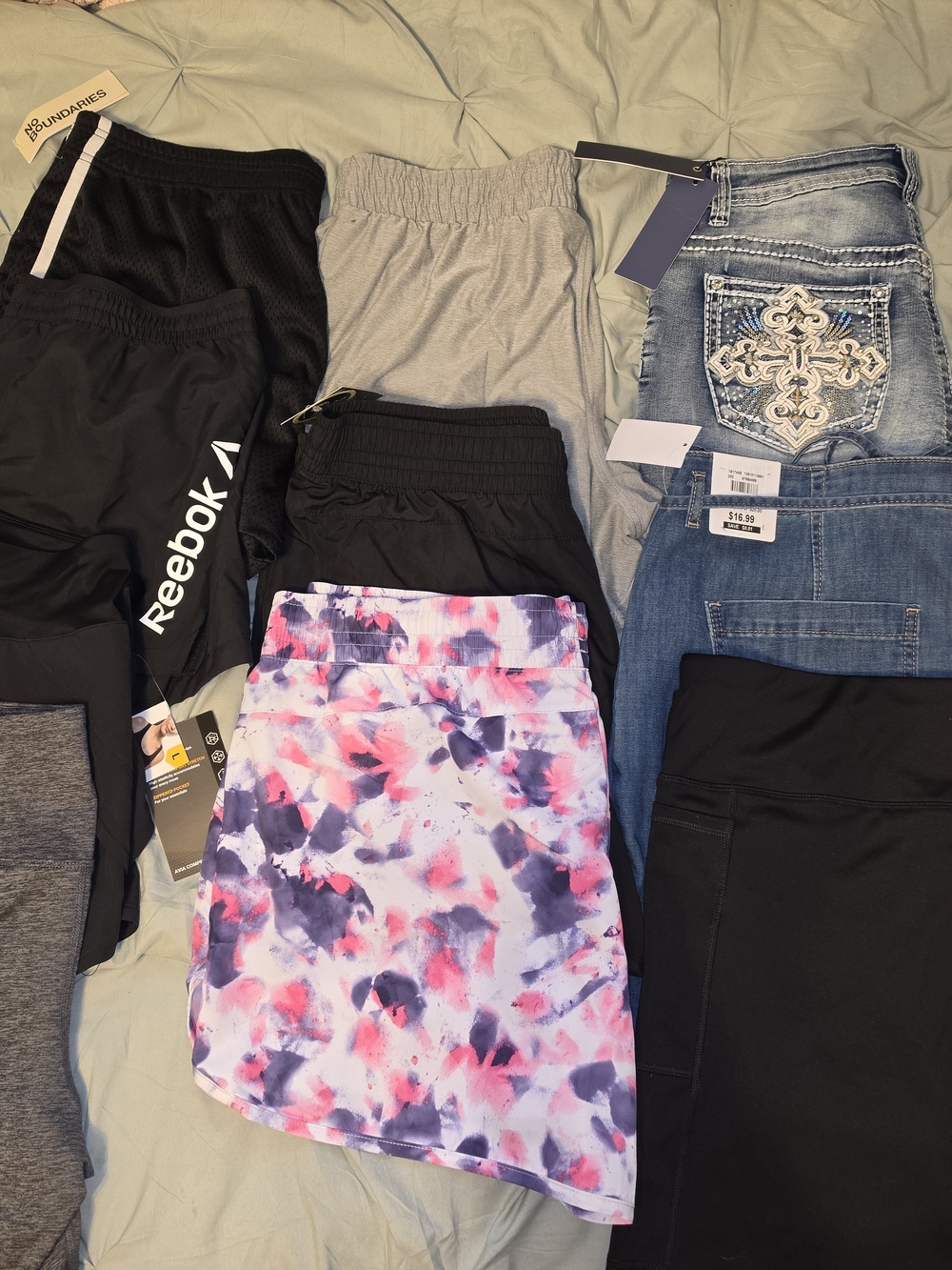 8 Pairs Womens Active Shorts And 2 Pair Of Denim Shorts All New With Tags
